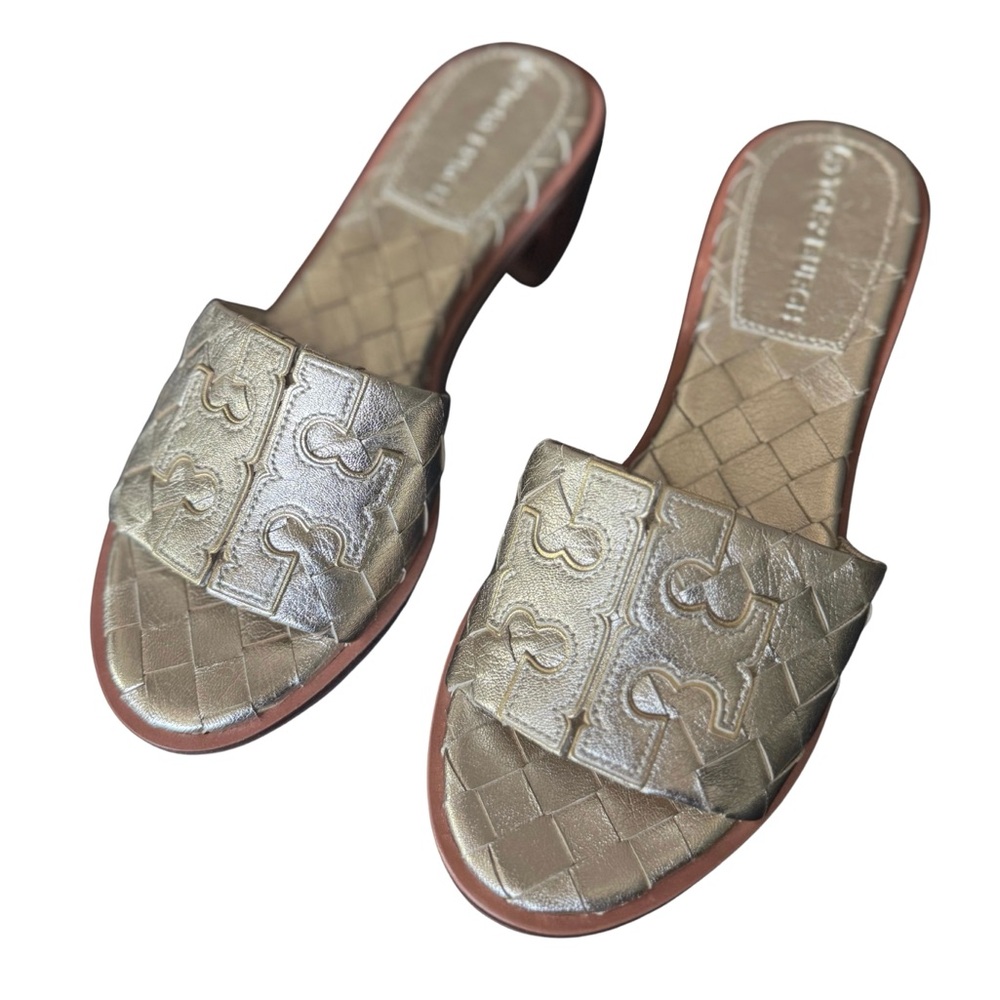 Tory Burch Ines Metallic Woven Mules w/ Block
NWT Heel